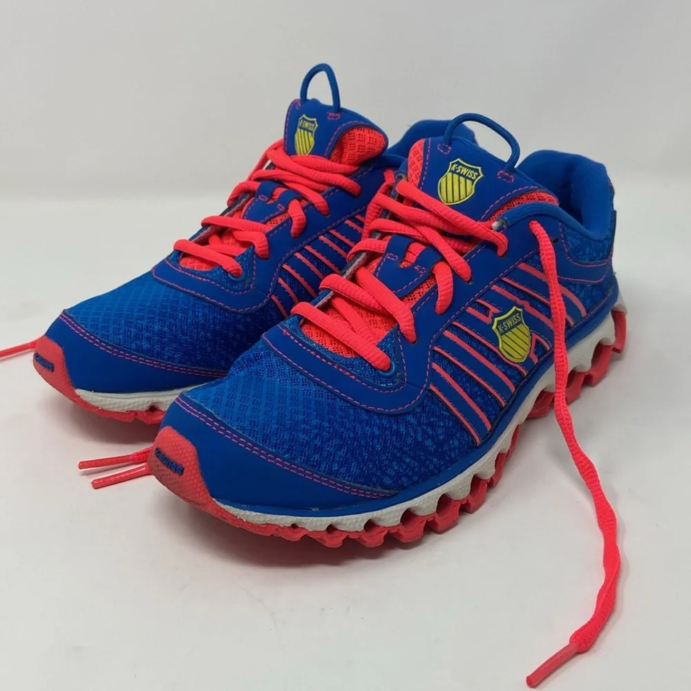 K SWISS AoSTA II WOMANS SIZE 7 E14-097 RUNNING SHOE BLUE/PINK MESH LIGHTWEIGHT - Picture 3 of 16